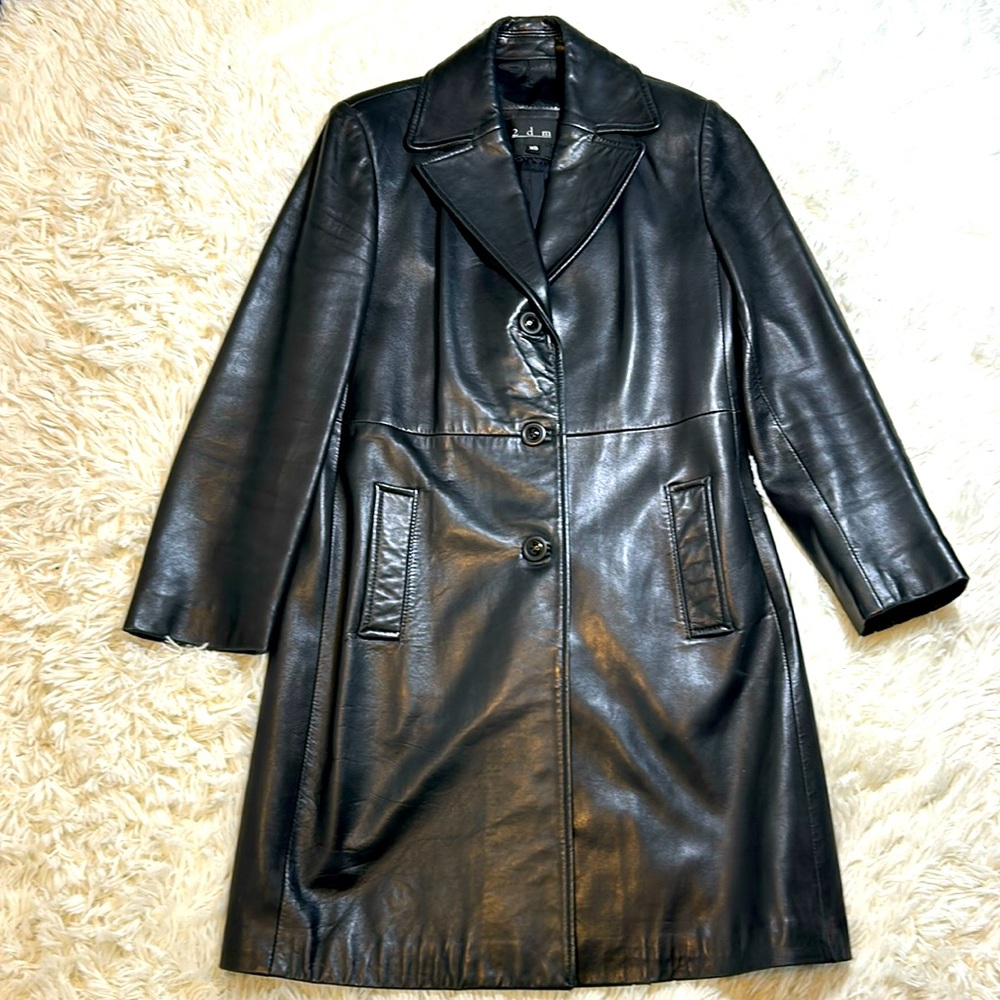BOND GIRL CHIC Black Leather coat!